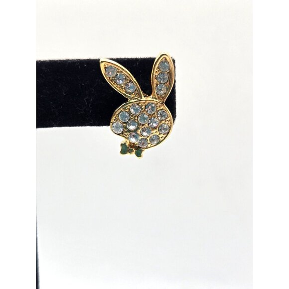 Vintage Playboy bunny earrings with CZ Not worn Nickle Free - Picture 6 of 8